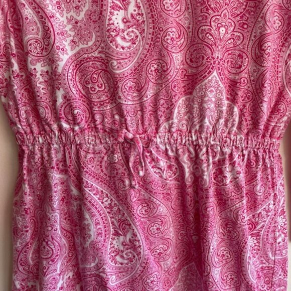 RALPH LAUREN Girls Pink Paisley Long Sleeve Dress Elastic Waist L 12-14 - Picture 11 of 16